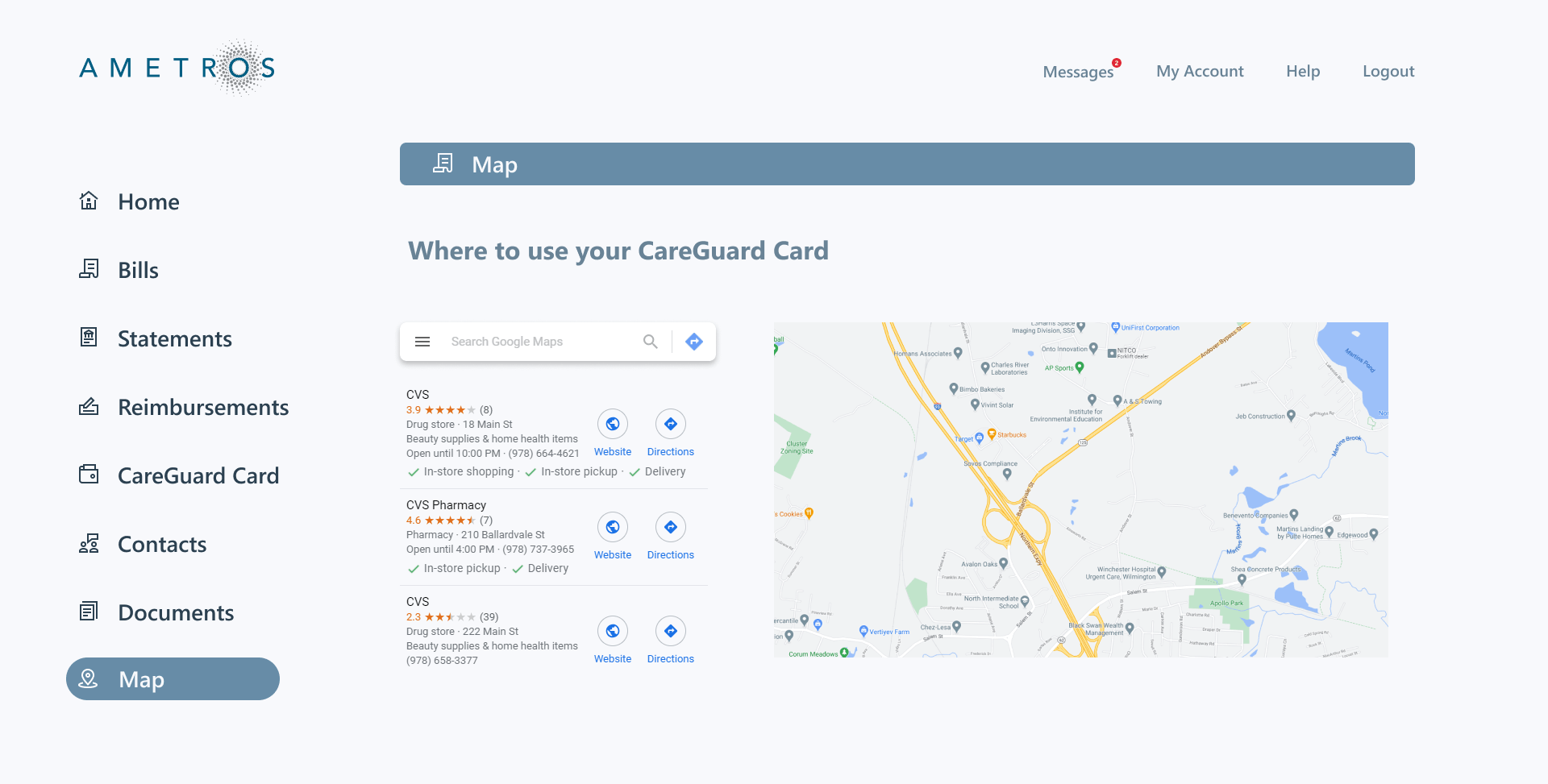 Ametros Portal Map Screenshot