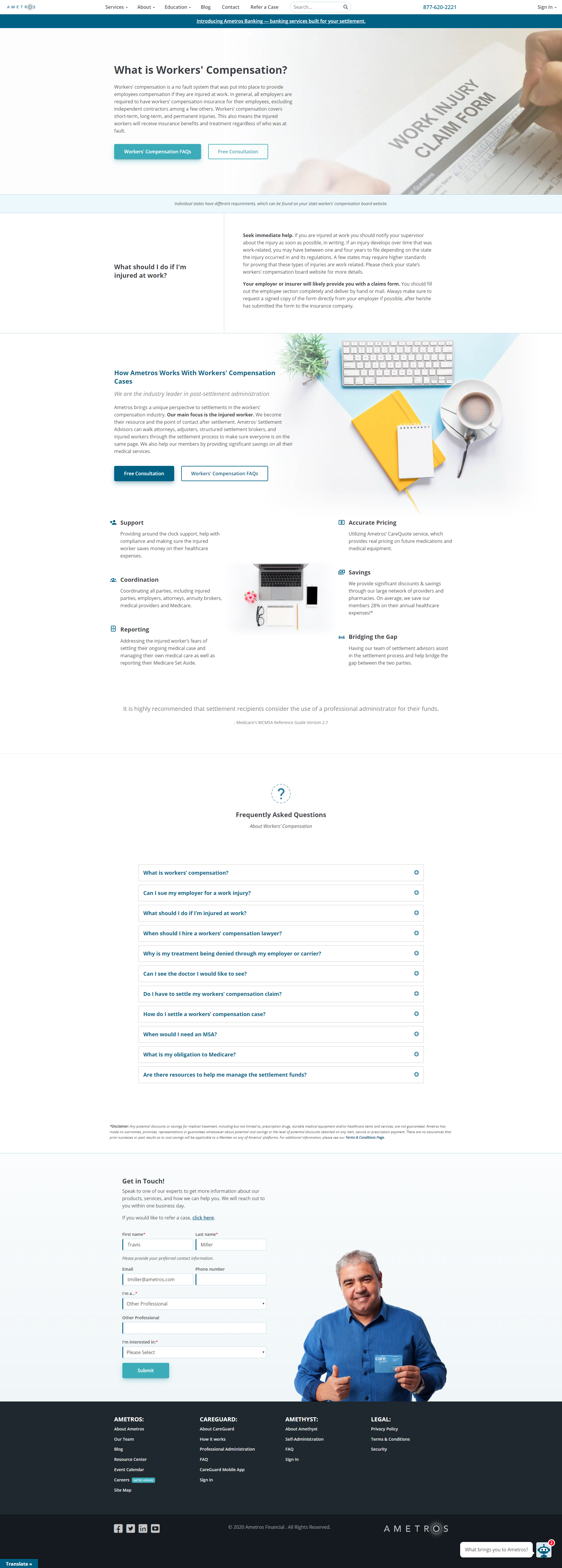 Ametros WC Page Screenshot
