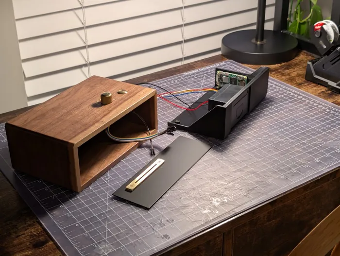 Paper Console enclosure and internals during assembly