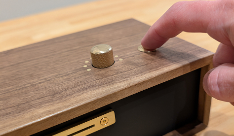 Pressing the button to print