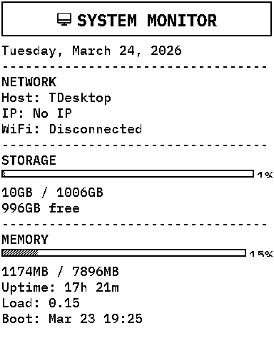 System monitor print sample