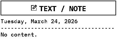 Text note print sample