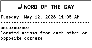 Word of the day print sample
