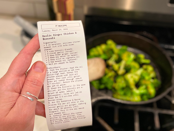 Printed recipe